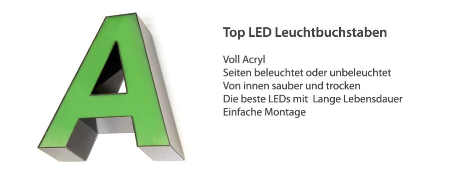 LED Leuchtreklame Buchstaben Dicke und dünne Leuchtbuchstaben